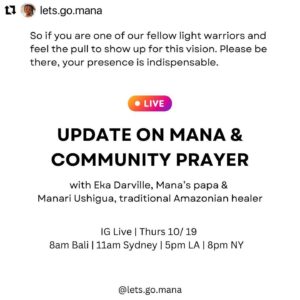 Eka Darville Instagram - 📍@lets.go.mana instagram
🗓️ Thurs 10/19
⏰8am Bali | 11am Sydney | 5pm LA | 7pm Austin | 8pm NY

Thank you, we love you.