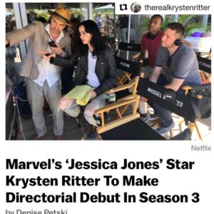 Eka Darville Instagram - This woman is unstoppable 👑👊🏾 @therealkrystenritter is officially making her directorial debut on this season #jessicajones Get em' Gurl‼️