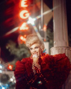 Elliott with 2 Ts Instagram - It is my sweet 16!!!! As well as being my birthday, i have been doing drag for a crazy 16 years!!!! I cannot believe that!!! What a wild journey I’ve been on. From sleeping in a car to drag race, you never know where you’ll end up if you NEVER give up. I can’t wait to see what’s next. 💕💋🤟🏻🎁🎂🎈🎊🎉😘
💇🏼‍♀️: @wiggedoutau 
👗: @jan_eneskey / @ruffles_gloves_official 
📸: @privilegequeen 
💍: @nobasicbombshell
🍦: @sorrynotsorrycreamery