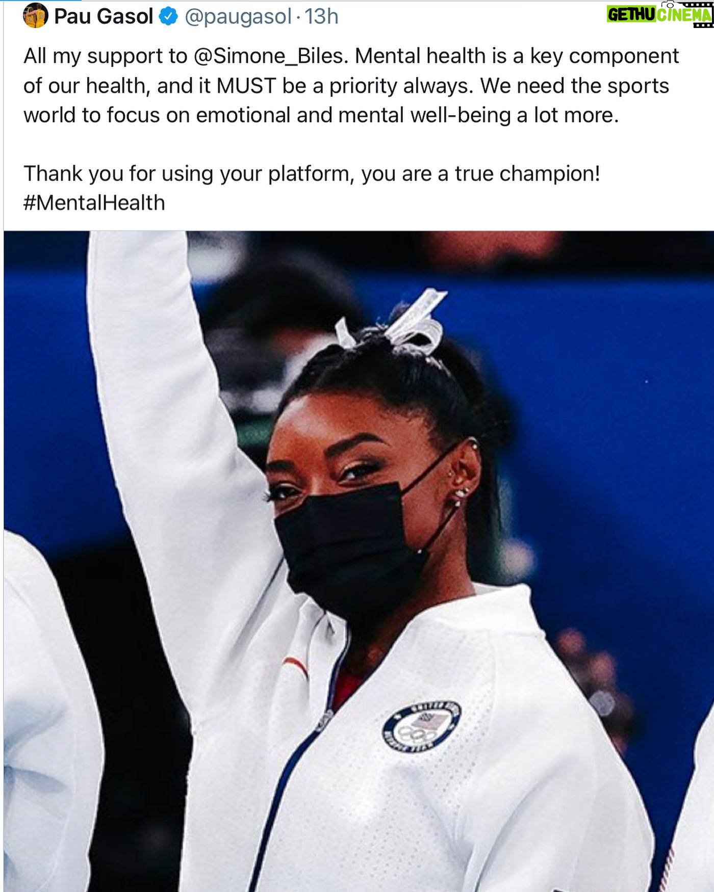 Elsa Punset - 1.8K Likes - Qué alegría leer las palabras de aliento de @paugasol a @Simone_Biles y asistir a este creciente y esperanzador cambio de actitud colectiva hacia la salud mental 💪💪👍👍