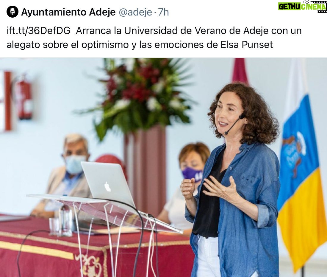 Elsa Punset - 1.1K Likes - Gracias Ayuntamiento @adeje y Universidad de la Laguna @ULL por la cálida acogida en esta inauguración de la univ. de verano 2021!…recuperando la proximidad, día a día👍👏
