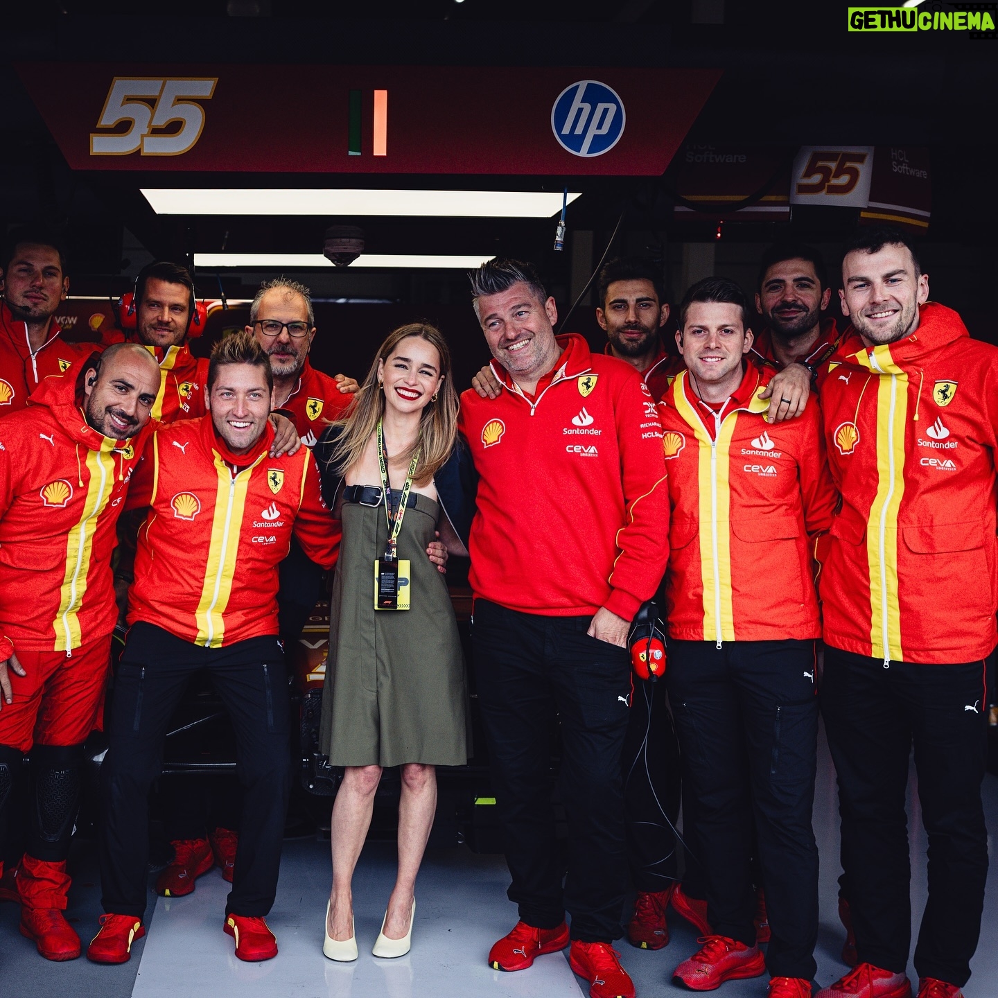 Emilia Clarke - 2.7 Million Likes - Welcome to the Ferrari garage, @emilia_clarke! 🙏
#BritishGP 🇬🇧 #F1