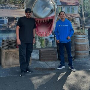 Emilio Rivera Instagram - Boys Day out at Universal . Had to finish it off with some @pinkshotdogs #Rockorivera Thats My Boy #emiliorivera #elpadrino #familiafirst #pinkshotdogs