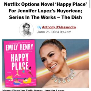 Emily Henry Instagram - Happy Place show incoming,* all thanks to @netflix @egt239 and the whole rest of the team at @jlo’s production company,  Nuyorican!

A lot more info about this and other adaptations coming very soon. Sign up for the grocery list at the link in my bio to hear news first. 🦞🩷

*to further clarify, no one has been cast yet. When they are, they will be actors in their late 20s to early 30s 😅. This is just an announcement about our production company and studio/streamer. Feel free to drop your fan casts below. 💞