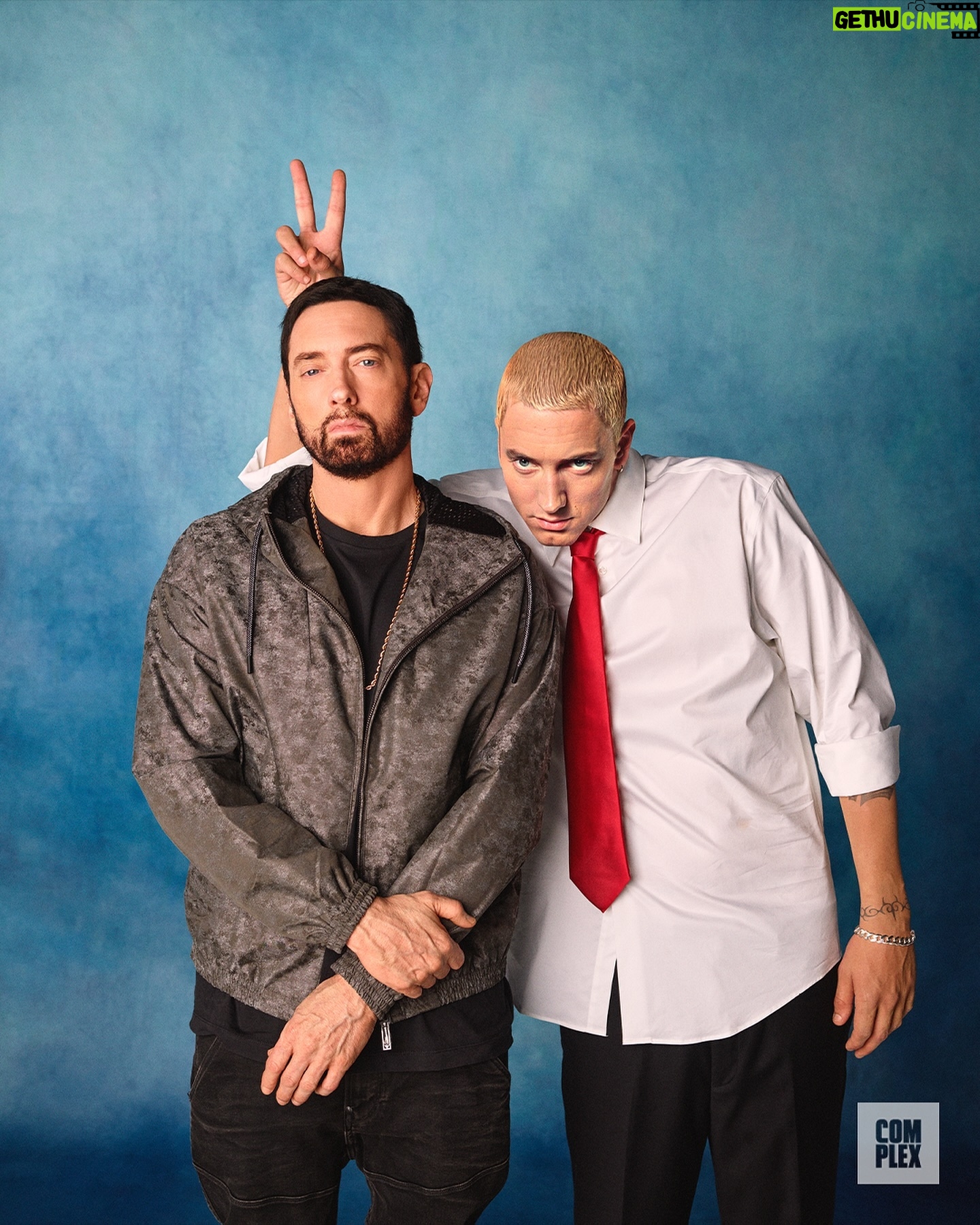Eminem - 1 Million Likes - Introducing our latest Complex cover stars...Eminem and Slim Shady 🥊
Hit the LINK IN BIO to read the Complex cover story and shop the Eminem collection
Photographer: @sweetcian
Styling: Dawn @dawnbstyle
Groomer: @katrinamalota_
Tattoo Artist: @sabatellistyles
Set Design: @ilananotilana
Production: @northofnowfilms
Chief Content Officer: @n_c_b
Editor-In-Chief: @ariahughes
VP, Creative: @damnginab
Design Director: @ben_kopp_
Head of Music: @ericskelton