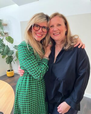 Emma Barnett Instagram - “She breaks the news. We break the eggs.” 😜 what a strap line. I had SUCH a lovely time on Angela and Nick’s pod. This woman and this man and the whole Dish team. Just gorgeous - not to mention delish. Thank you team Dish @waitrose and so much love for @angelacooking @nicholasgrimshaw and my old mucker @nataliejupp ❤️ 
Available wherever you get your pods. And chicken livers.