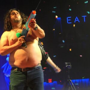 Eric André Instagram - Shook the crust off the old blue suit and stormed the stage for the last time this weekend, after a decade of shows culminating with this one last sold out audience in Los Angeles. Thank you to the countless people who surrendered their heads of hair, who showed their sacks of nuts. We put on a hundred or so of these ridiculous shows just to glue some smiles to some faces. And by jove, we did it.