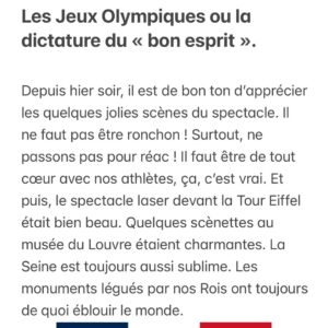 Éric Zemmour Instagram - #JOParis2024 #CeremonieOuverture #olympics