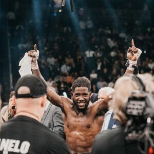 Erickson Lubin Instagram - Against all odds, I silenced the doubters and proved the believers right. In the ring, I found my strength, and with your support, I became unstoppable. Thank you for believing in the “underdog” This victory is ours! 10 years pro today 🎈 #HammerTime