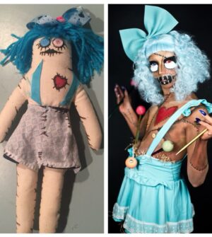 Erika Klash Instagram - 🚨🚨 NEW MERCH 🚨🚨 I’m thrilled to be collaborating with my sister @oyemoye_art to bring you this made-to-order collectible Erika Klash pincushion doll! This handmade clay figure is a 1:1 recreation of the pincushion doll from my Dragula: Titans promo look which was itself inspired by my extermination scene on Dragula S2. 
🪆📍
Visit my Linktree (in bio) to snatch yours up!