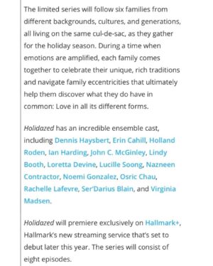Erin Cahill Instagram - Hello, you wonderful ones! I have been busting to announce this new show coming out this fall!  The show HOLIDAZED will be coming out on #hallmarkplus and I can’t wait for you to see these fantastic episodes!  This cast is a DREAM come true and I am just chuffed!  Thank you @tvinsider for helping announce the show at the TCA’s!  @official_tca It was a joy to do the panel and speak with the press. We really became like a family during the months of filming and that’s thanks to our fearless leader and show runner @ginamariamatthews .  Thank you to all the @hallmarkchannel powers that be who invited me to come play on this magical set!  More to come, but in the meantime, sending each of you love and have a beautiful weekend! ♥️🙌 (Thank you @radmakeup for the hair and make-up glam).