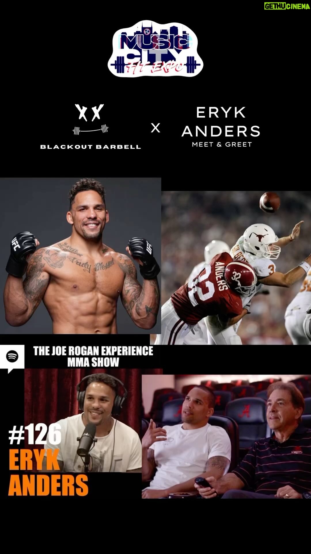 Eryk Anders - 182 Likes - The @musiccityfitexpo is shaping up for a massive 2024 and we wanted to add to it with one of our favorite athletes! Make sure to stop by our booth on June 8th for a meet and greet with current UFC star and Alabama Football legend, @erykanders
Grab your favorite Blackout merch then jump in line for a picture and an autograph ✖️✖️
After that, roam free inside the Nashville Fairgrounds with access to over 100,000 sq ft of the latest and greatest in the health and fitness world including meet and greet opportunities with:
4x Mr. Olympia @jaycutler
CrossFit Games athlete @sydneywells
2023 Strongest Man on Earth @shawstrength
Bodybuilding legend @leepriestofficial72
Use code “BLACKOUT” for 20% off your tickets at musiccityfitexpo.com
#nashville #tenessee #musiccityfitexpo