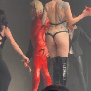 Etcetera Etcetera Instagram - flesh strip ❣️ last night i presented a work i’ve conceptualised for years but never managed to execute ~ an ode to the non binary body ~ the wrappings and trappings of gender ~ the pain and pleasure of authentic self. 

thank you to chenoeh, dave, gregor, the entire sound and fury team, @thevault.place and most importantly my prosthetic assistant and all round content superstar bestie @sour.dq for making this a reality ❣️
