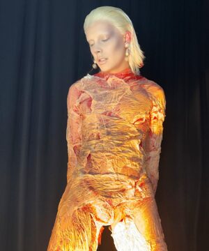 Etcetera Etcetera Instagram - flesh strip ❣️ last night i presented a work i’ve conceptualised for years but never managed to execute ~ an ode to the non binary body ~ the wrappings and trappings of gender ~ the pain and pleasure of authentic self. 

thank you to chenoeh, dave, gregor, the entire sound and fury team, @thevault.place and most importantly my prosthetic assistant and all round content superstar bestie @sour.dq for making this a reality ❣️