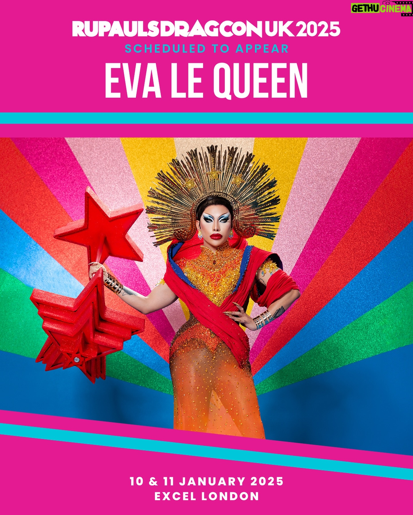 Eva Le Queen - 7.9K Likes - Here’s your majesty! @eva_lequeen 🇵🇭 The FULL CAST of #GlobalAllStars is coming to @rupaulsdragcon UK - the largest gathering of #DragRace queens in the WORLD! 🇬🇧
🎟️ #DragCon UK tickets on sale at rupaulsdragcon.com
🗓️ 10 & 11 Jan 2025
📍 @excellondon