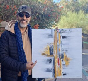 Farid Regragui Instagram - Merci très chère amie et ma sœur jalila pour ce beau cadeau et merveilleux tableau...bravo et félicitations pour ta belle création...
Merci l'actrice peintre @jalilatalemsi.
#maroc #marrakech #regraga #essaouira #acteur
#actrice #pientre #peinture #oeuvre #couleur #creation
