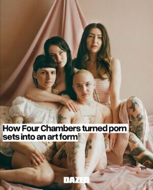 Four Chambers Instagram - Overjoyed to get to speak to @millyburroughs2.0 about sex, sets and cinematic references for @dazed 🪑

With the way a lot of the cultural conversation about porn has gone lately (🎢🕳️) it feels especially special to celebrate the artistry of pornography and get to talk about what really matters…what piece of furniture is the horniest. 

Swipe for some on set pictures, if you can recognise the film from just the set, you win.