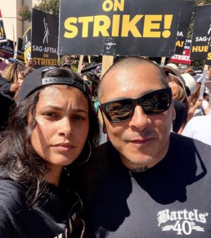 Franco Delgado Instagram - Walked the picket line today, ran into some familia along the way… @andreac317 @sagaftra #frankieloyal #andreacortes #sagaftrastrike