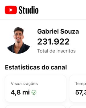 Gabriel Souza Instagram - JÁ SOMOS 1 MILHÃO DE BRABOS! 

1 milhão de pessoas entre Instagram, YouTube e Tik Tok. 1M de pessoas evoluindo junto comigo, acompanhando o meu trabalho e se divertindo.

Uma marca que parecia tão distante quando comecei, hoje é realidade, e eu não imaginava o quão gratificante seria essa jornada.

Essa troca com vocês torna tudo mais divertido e me motiva cada dia mais, só tenho a agradecer por todo o carinho, conselhos, apoio e também às críticas. VOCÊS SÃO FODAS!

Este é só o começo, daqui a pouco seremos 1M em cada plataforma e assim por diante, uma comunidade cada vez maior e mais unida.

Vamos juntos! 🔥👊🏼🥋

Obrigado pela arte @sidereumcontent