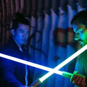 Gaku Space Instagram - Cyborg Ninja or Jedi?
@thechristianhoward @bgirlmislee & I choreographed & filmed a short lightsaber fight!
It's currently under editing.
I'll post it when it's done.
We'll start making & posting fighting clips whenever we have time. I hope you guys will like them!
📷: @bgirlmislee 
#lightsaber #fightclips 
#martialartist #actorslife 
#cyborgninja #jedi 
#overwatch #genji 
#streetfighterassassinsfist
#kenmasters #goki