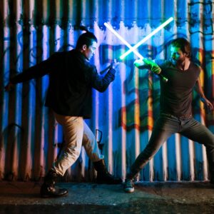Gaku Space Instagram - Cyborg Ninja or Jedi?
@thechristianhoward @bgirlmislee & I choreographed & filmed a short lightsaber fight!
It's currently under editing.
I'll post it when it's done.
We'll start making & posting fighting clips whenever we have time. I hope you guys will like them!
📷: @bgirlmislee 
#lightsaber #fightclips 
#martialartist #actorslife 
#cyborgninja #jedi 
#overwatch #genji 
#streetfighterassassinsfist
#kenmasters #goki