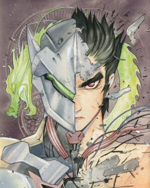 Gaku Space Instagram - My friend @peachmomoko60 drew this Genji art for me between her busy schedule!!!
Thank youuuuu! 🙏🙇🏻‍♂️
I can't wait to see the original. The details of her art are always amazing! 🧐🙌
#peachmomoko #artislife 
#japaneseartist #professionalartist 
#genjiart #handdrawingart #waterinkart 
#overwatch #genji #gakuspace #actorslife