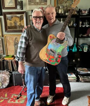 Gary Kemp Instagram - Visited my dearest friend @paul_reeves_london yesterday. This is a Fender copy of the Dragon guitar that he and @jimmypage designed and painted together back in 1967. The un-psyched ‘59 Tele was originally given to Jimmy by Jeff Beck as a gift.
Jimmy still has it but crazily back in the 70s someone painted over it without his permission while he was away on tour!
Thanks for the lunch and the stories, Paul! 🐉