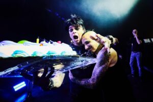 Gary Numan Instagram - A few days ago it was my honour to present, on stage during Ministry’s show, the incredibly talented @roymayorgaofficial with a birthday cake which, as you can see, I came very close to dropping. Pic: @derickphotography