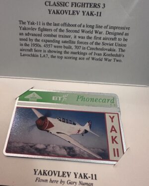 Gary Numan Instagram - A lovely fan gave this to me today. A BT (that’s British Telecom) phone card with a photo of me flying the mighty Yak 11 many years ago. I had no idea this existed and it’s made me very happy.