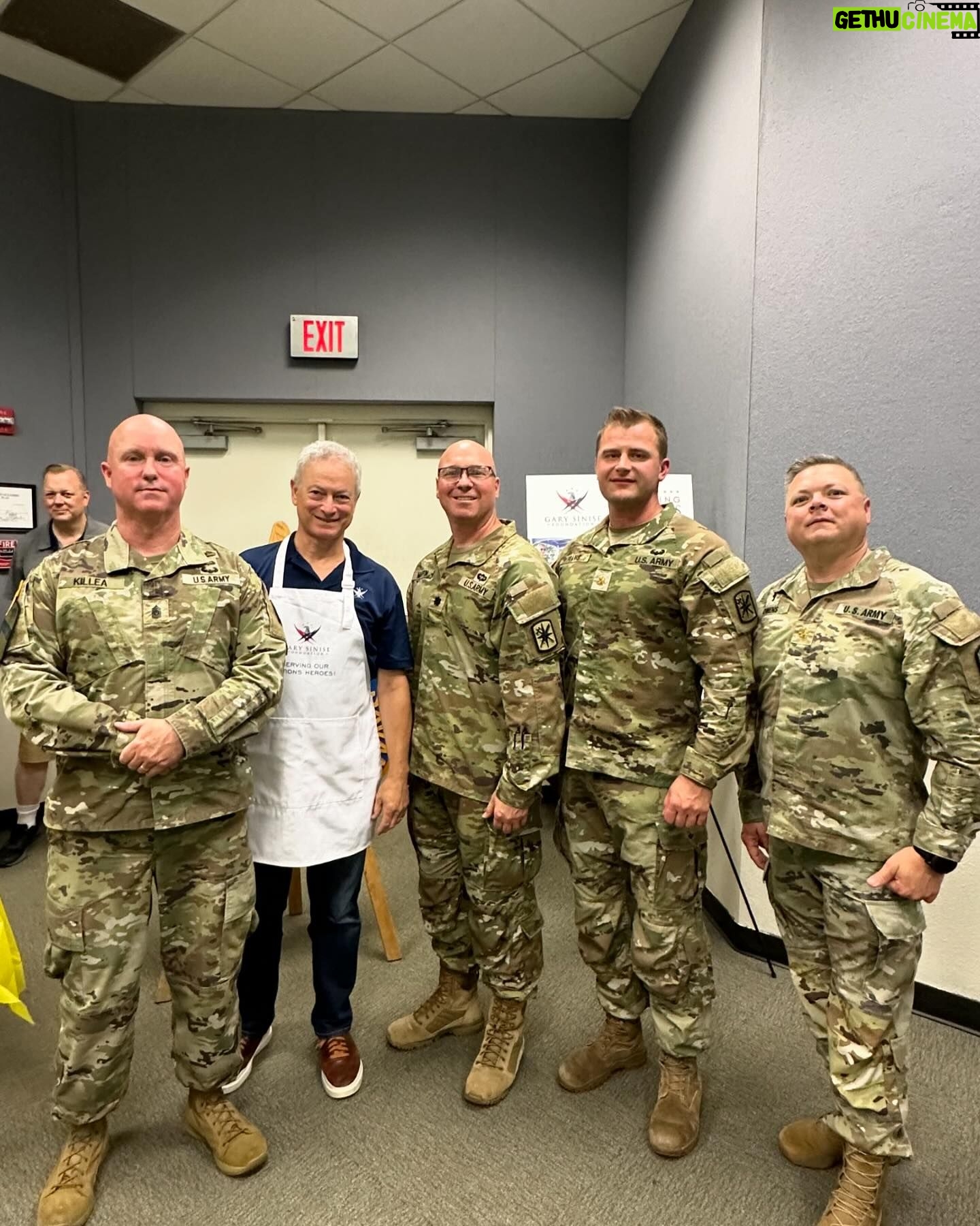 Gary Sinise - 4.6K Likes - Had an amazing weekend at Fort Leonard Wood and Fort Knox serving our nation’s heroes with an appreciation meal and performing a @garysinisefoundation concert with my Lt. Dan Band. It’s always an honor to uplift our service men and women and share the thanks on behalf of you, the American people. #GratefulAmerican