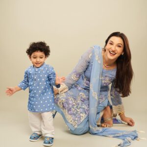 Gauahar Khan Instagram - From fighting over TV remotes to sharing the best moments, the bond between siblings is truly magical! And every Rakhi, I cherish that unbreakable trust and love we share.❤️

Seeing Zehaan in this adorable blue kurta from @firstcryIndia brings back so many memories! I can’t wait for him to create his own special bonds with his cousins. FirstCry has always been my go-to for my baby’s outfits, and gifts. Their range, quality and trust never fail to amaze me!

Add some FirstCry sparkle to your kid’s Rakhi celebration and make it even more special. Don’t forget to use my code “GauaharRB1” for 50% off on fashion and 42% off on everything else! Don’t miss out on their cute and amazing festive collection✨

#firstcryrakhi24 #firstcrykirakhi #FussNowAtFirstcry #FirstcryIndia #Firstcry #ShopAtFirstcry #FussyIsFantastic  #rakshabandhan #kidsethnicwear #ad #myzehaan #zehaandarbar