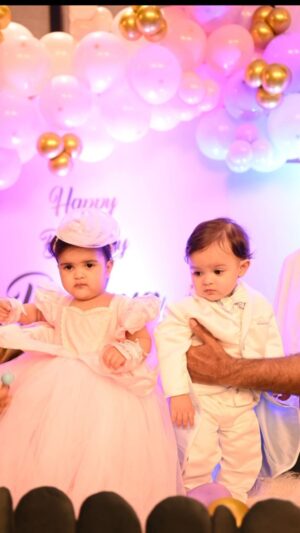 Gautam Rode Instagram - Have I told you lately I'm grateful you're mine! ❤️👨‍👩‍👧‍👦❤️

Thank you for designing these lovely outfits for Radhya and Raditya @foreverkidz_official 😍😍

#twins  #birthday #princeandprincesstheme #princess #prince #love