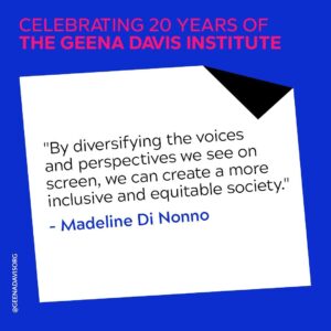 Geena Davis Instagram - Madeline Di Nonno’s passion and talent keep the Geena Davis Institute at the forefront of change. As President & CEO, she leads the Institute’s strategic direction, research, programs, advocacy, financial and operational activities. Learn more about Madeline and the rest of the GDI team at GeenaDavisInstitute.org.