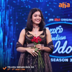 Geetha Madhuri Instagram - Maaku telusu meeru kanipettestharani..! 😌
Inkendenku secret, idhigo mana Telugu Indian Idol stage pai National Crush @rashmika_mandanna 😍💃

#TeluguIndianIdolS3 Episode 15&16 on August 2nd and 3rd at 7pm 🌟

#aha #IndianIdol #idol @musicthaman
@singergeethamadhuri @karthikmusicexp  @sreeramachandra5

@fremantleindia @southindiashopping @cofsils_india @10cric.official @bingo_snacks @sunfeast_yippee @kohler_india @vegajewellers @aashirvaad @telugumatrimonyofficial @tv9telugu @tatateachakragold