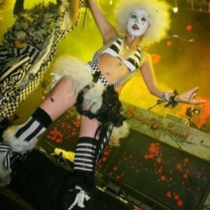 Gina Darling Instagram - I really miss gogo dancing. I danced for EDC for 5 years! It feels like a whole ‘nother life. Dancing on stage and seeing hundreds of thousands of people in the crowd was a breathtaking experience. I made so many cool lifelong friends along the way❤️ Scroll to last pic for a surprise lmao 

@edc_lasvegas @insomniacevents