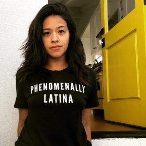Gina Rodriguez Instagram - Today is #LatinaEqualPay Day, Latina workers on average only get 53 cents for every $1 a man is paid. The gap has widened since last year, and for some, it's even worse. This is an injustice, and there's still so much work to do for Latinas to be treated equally. Me and my sisters at @timesupnow support Latina equal pay! #phenomenallylatina @phenomenal.ly t-shirt proceeds benefit the National Latina Institute for Reproductive Health. Website in bio. #sameJobNOTsamepay