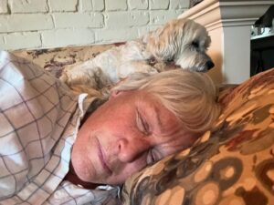Glenn Close Instagram - JET LAG! Dogs get it, too. Both is us are dazed. Oh! What a magnificent time we had making WAKE UP DEAD MAN. I miss everyone. I'm wearing my Mom's old shirt. It's frayed on the cuffs and collar and I feel her embracing me. I'm turning into her so I might as well wear her clothes. It's an old Yankee habit. Love to all.