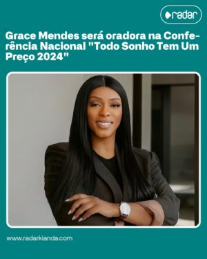 Grace Mendes Instagram - Actriz e Produtora, CEO da produtora Black Diamond Áudio Visual, Angola/Portugal, criadora da série Maison Afro Chic. Uma actriz de renome internacional. vencedora do primeiro globo de ouro em angola e detentora de vários prémios. Começou a sua carreira em 1998 ao lado do actor Paulo Pires na peça de teatro “Bárbara Cativa.” Conhecida pelo seu profissionalismo, não só na sua carreira, mas também na gestão de outros artistas.

Grace Mendes será oradora na 5ª edição da Conferência Nacional de Jovens Empresários de Angola (TODO SONHO TEM UM PREÇO 2924), evento que irá juntar empresárias nacionais e internacionais, e realiza-se-á nos dias 23 & 24 de Agosto no Centro de Conferências de Belas (CCB). 

Sob o lema: “O papel da liderança juvenil no processo de implementação dos programas de apoio à produção nacional e fomento ao turismo.” 

A conferência visa: Discutir as estratégias nacionais para o fomento ao turismo; Incentivar a liderança juvenil na diversificação económica e social com o foco na produção; Propiciar a colaboração e partilha de experiências; Abordar sobre a necessidade de diversificação dos sectores pouco explorados; Identificar oportunidades de mudanças face ao contexto Actual. @anje.angola