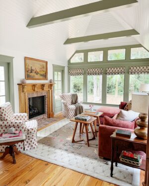 Gray Benko Instagram - A little late on sharing these but I wanted to show the images from the work we did on the beautiful old hunting lodge from episode 7 of Happy to Be Home!  Tell us which space was your fave!  @magnolianetwork @chelcieeastman @ashleywilliamsallen @buckrossproductions @blind.nil @joannagaines