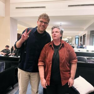 Guy Williams Instagram - I was stoked to meet comedy icon and someone who has had a huge influence on me personally the amazing @hannah_gadsby! 
I love the @melbcomedyfestival festival eh!