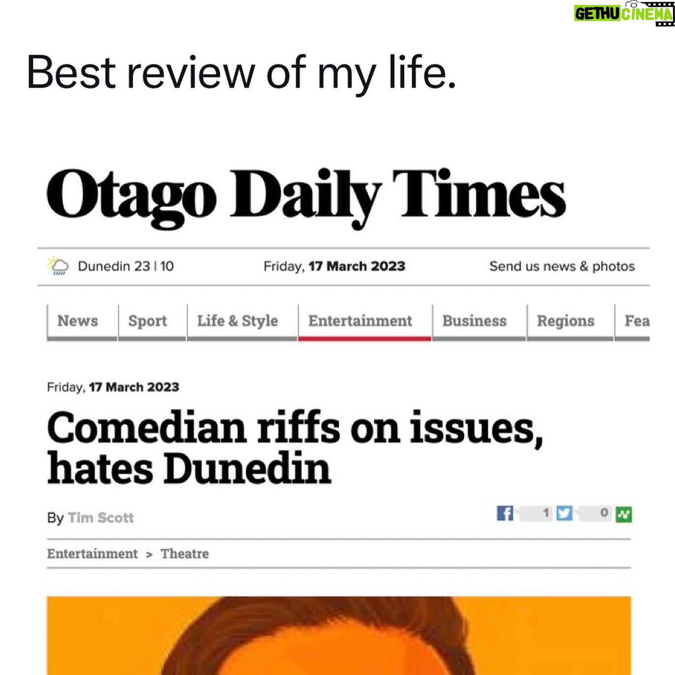 Guy Williams - 1.4K Likes - Thanks Dunedin! I don’t hate you! I hope it was obvious I was joking lol - I’ve genuinely loved spending a week at the @dunedinfringe! Amazing crowds (the first night was a bit av but that was my fault) and really great staff and volunteers! Special shout out to Ash, Andy and Joel who looked after me. Off stage I loved the beach and the skate park and the food and kids who bullied me at the skatepark (I deserved it tbh!) the Dunedin fringe runs for another week including @davidpostoffice and @elimatthewson! Melbourne, Sydney, and Auckland next!