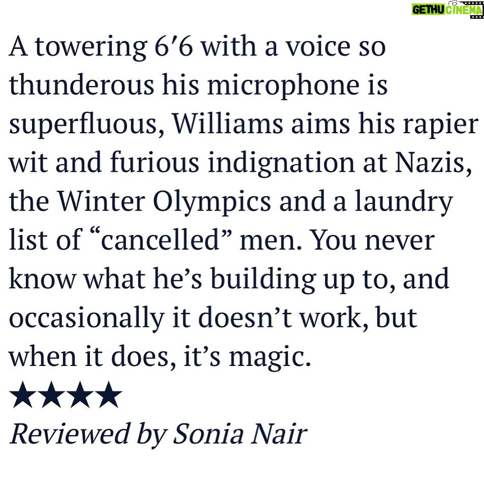 Guy Williams - 671 Likes - My show was reviewed twice in Melbourne and it got two 4 star reviews! (outta 5… don’t get smart!) (From The Melbourne Age and Chortle UK)
This was the first time I've ever gotten colonial style star reviews! (Not sure if previous NZ reviews were just giving me 0 stars) but it was a huge boost to my ego… which is arguably already too big so this is probably a bad thing, but as a comedy nerd who’s always read chortle and age reviews from NZ I was thrilled! Thanks reviewers! Hope Ronny doesn’t see this he will take time out of filming a movie to Brazilian jiu jitsu me.
Sydney starts tonight! Auckland Next week. guywilliams.co.nz