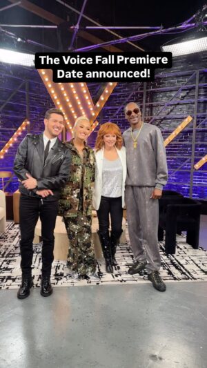 Gwen Stefani Instagram - let’s give it up for THE dream team @michaelbuble, @reba, @snoopdogg, and @gwenstefani! 🌟 #TheVoice premieres September 23 on @nbc and streaming on @peacock.