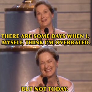 H. Alan Scott Instagram - Own it baby!!

This is from Meryl Streep’s acceptance speech when she won Best Actress in a TV Movie or Miniseries for ‘Angels in America’ in 2003.

We need to give Meryl Streep more awards just so that we get more acceptance speeches.

©️ Emmys/NATAS
.
.
.
#merylstreep #quote #quotes #meme #memes #nostalgia #nostalgic #fyp