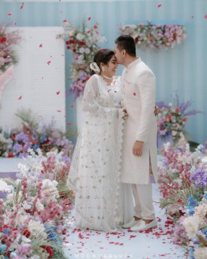 Haritha Nair Instagram - 11-02-2024🫶🏻💞

Decor- @red_dot_events 
Photography- @moonwedlock 
Makeup- @rechusajeemakeupartist 
Outfit- @lizcreationsboutique