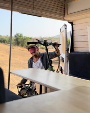 Harshvardhan Rane Instagram - #Campervan ke andar cycle rakhne ka sapna 💭

#SmallDreams 
छोटे सपने