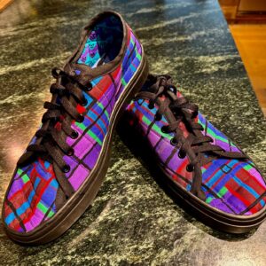 Harvey Fierstein Instagram - Oops, I did it again. Made another pair of sneakers thanks to the class I took at Cotton Candy Fabrics. Love 'em.