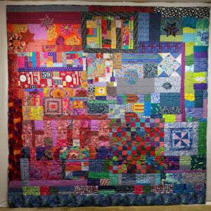 Harvey Fierstein Instagram - And what did you make this weekend? This one is totally fashioned of scraps from other quilts I've been making. I love that as a challenge. I call it, 'RUNNING HOT AND COLD". 102" x 102"