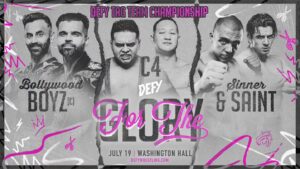 Harvinder Sihra Instagram - [ BREAKING ] 

The DEFY Tag Team Championship is on the line as Bollywood Boyz defend their titles against both C4 and Sinner & Saint. 

🏴 DEFY FOR THE GLORY 
FRI, JULY 19TH | 8PM | 16  | Historic Washington Hall

🎟️ http://DEFYwrestling.com