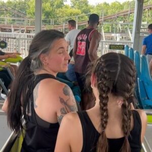 Heath Miller Instagram - Hahaha!! The first time my girls have been on #fury @carowinds #rollorcoaster #carowinds #familythemepark #northcarolina #southcarolina #letsgo